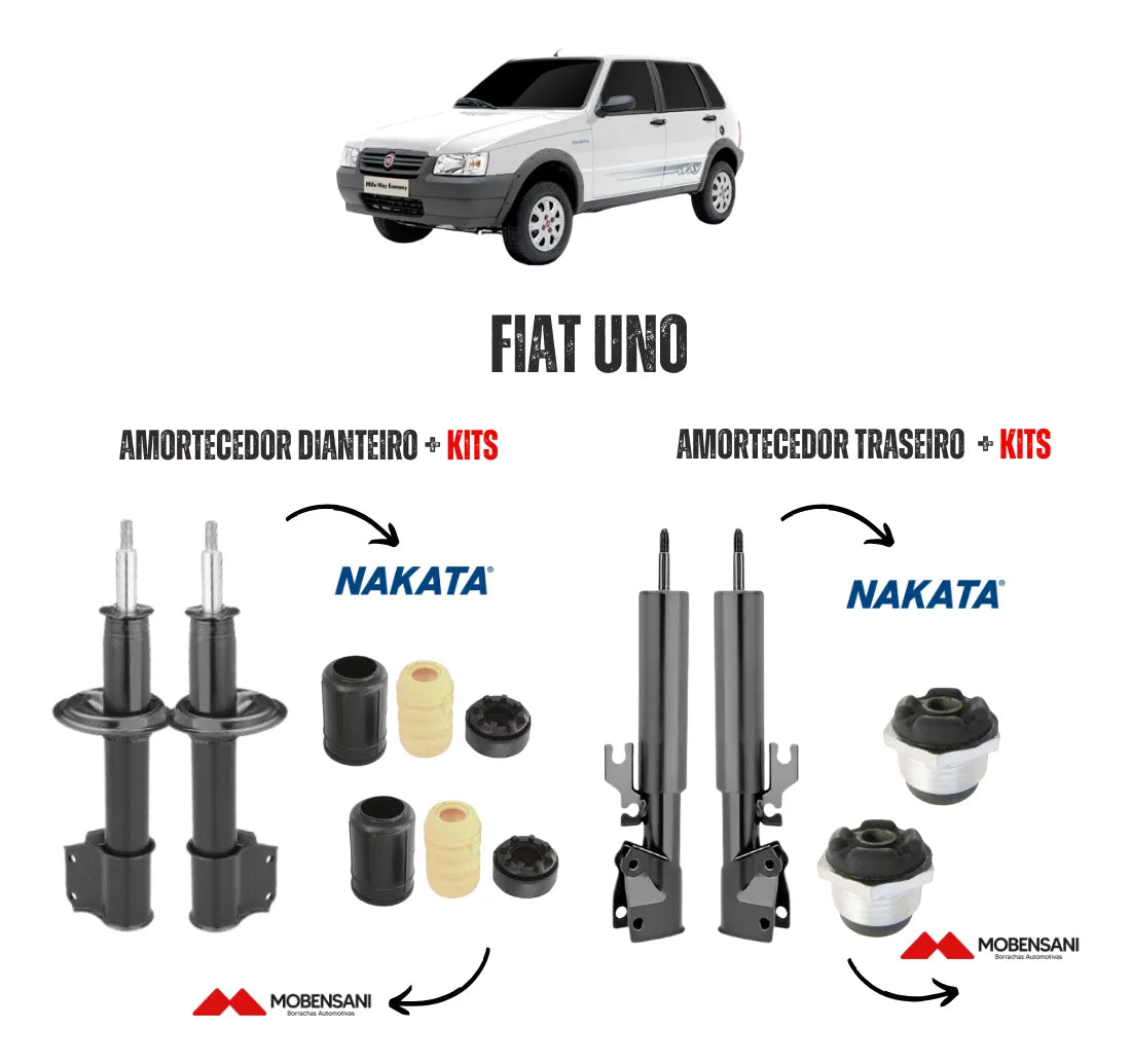 Kit 4 Amortecedores Nakata - Fiat Uno Quadrado