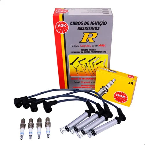 Kit de Cabos e Velas NGK - GM Celta - Corsa - Prisma...