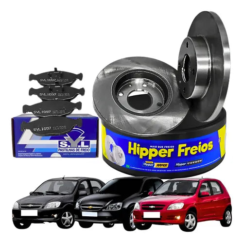 Kit Discos e Pastilhas de Freio - GM Corsa - Celta - Prisma...