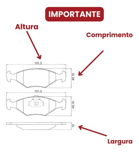 Kit Discos e Pastilhas de Freio Dianteiros - Fiat Palio - Siena...