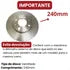 Kit Discos e Pastilhas de Freio Dianteiros - Fiat Palio - Siena...
